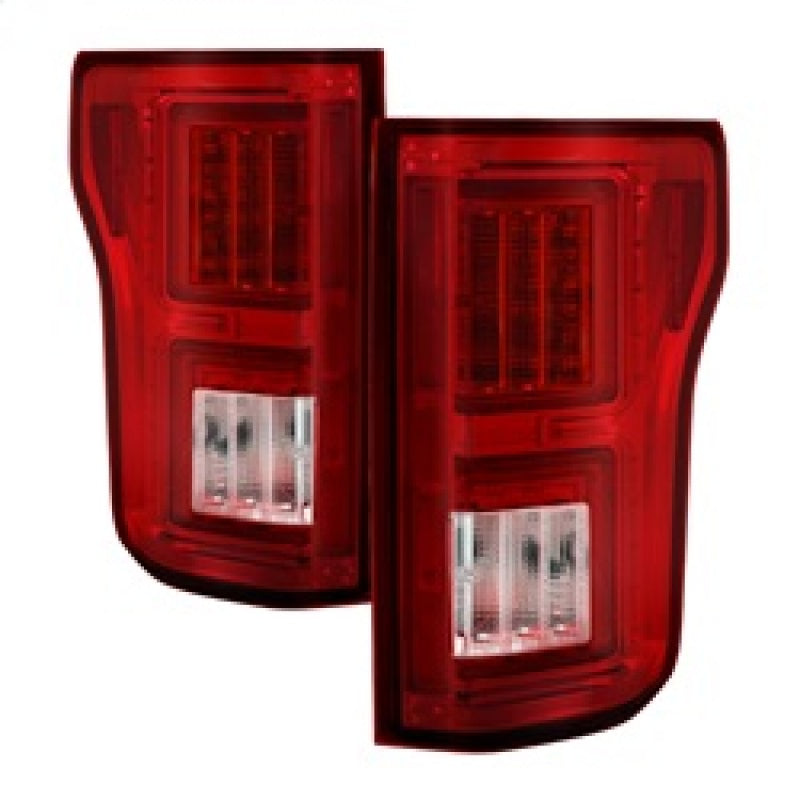 Spyder Ford F150 2015-2017 Light Bar LED Tail Lights - Red Clear ALT-YD-FF15015-LBLED-RC SPYDER