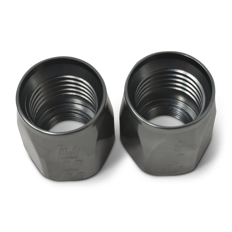 Russell Hose End Socket -8 AN Polished & Gray Anodized (2 Pack)