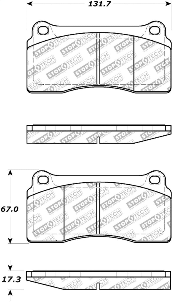 StopTech Street Disc Brake Pads - 305.08100