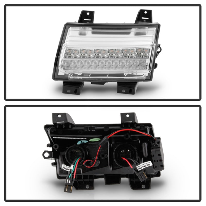 Spyder Jeep Wrangler 2018-2019 (Halogen Model Only) LED Front Bumper Lights - Seq. Signal - Chrome SPYDER