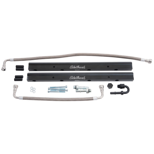 Edelbrock Fuel Injector Rail Kit -6 An Black Anodized For Chrysler Hemi 3G - 3647 Edelbrock