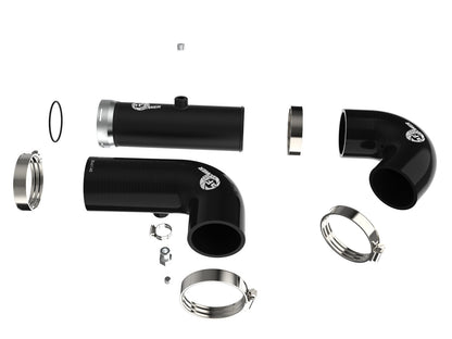 aFe Esclade / Silverado / Suburban / Sierra / Yukon 20-23 L6-3.0L (td) LM2 BladeRunner Aluminum Hot and Cold Charge Pipe Kit Black - 46-20454-B