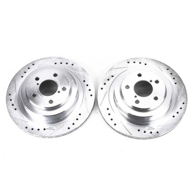 Power Stop 06-07 Subaru Impreza Rear Evolution Drilled & Slotted Rotors - Pair PowerStop