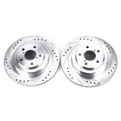 Power Stop 06-07 Subaru Impreza Rear Evolution Drilled & Slotted Rotors - Pair PowerStop