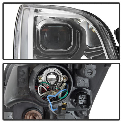xTune 06-09 Ford Fusion Light Bar DRL Projector Headlights - Chrome (PRO-JH-FFU06-LB-C) SPYDER