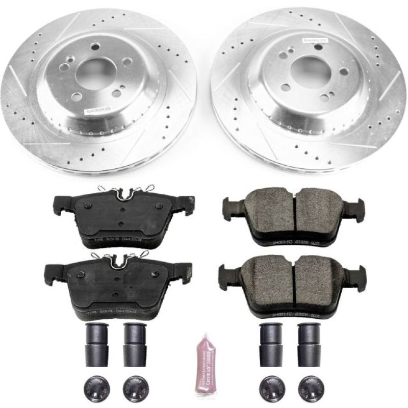 Power Stop 2018 Mercedes-Benz C350e Rear Z23 Evolution Sport Brake Kit PowerStop