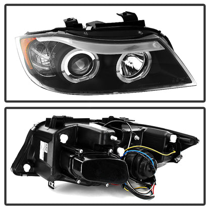 Spyder BMW E90 3-Series 06-08 Projector LED Halo Amber Reflctr Rplc Bulb Blk PRO-YD-BMWE9005-AM-BK SPYDER