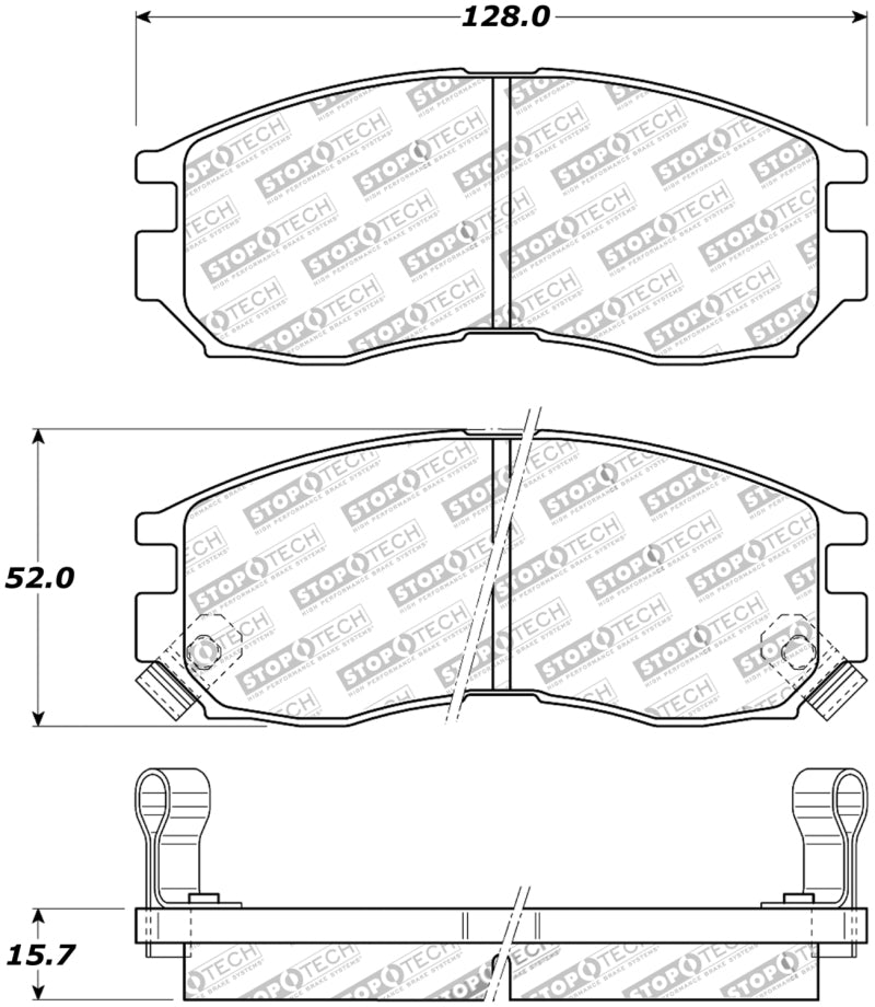 StopTech Premium Ceramic Front Brake Pads - 308.04840 Stoptech