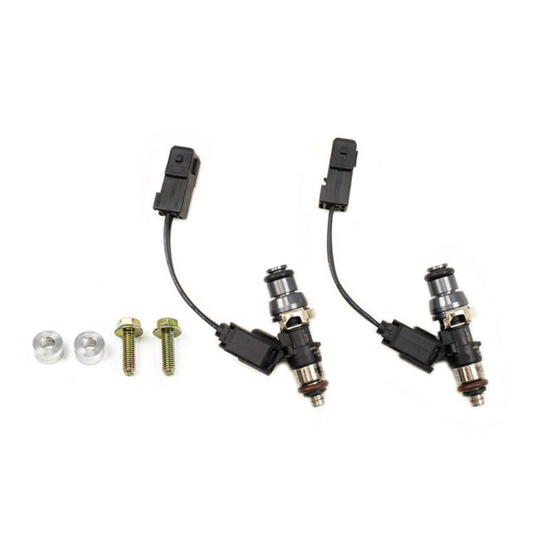 Injector Dynamics 1750-XDS - Fuel Injectors Polaris RZR 14mm Grey Adapter Top (Set of 2)