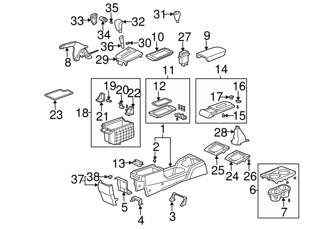 Genuine OEM Honda Accord Shifter Handle Shift Button Knob Repair Kit 2003-2005