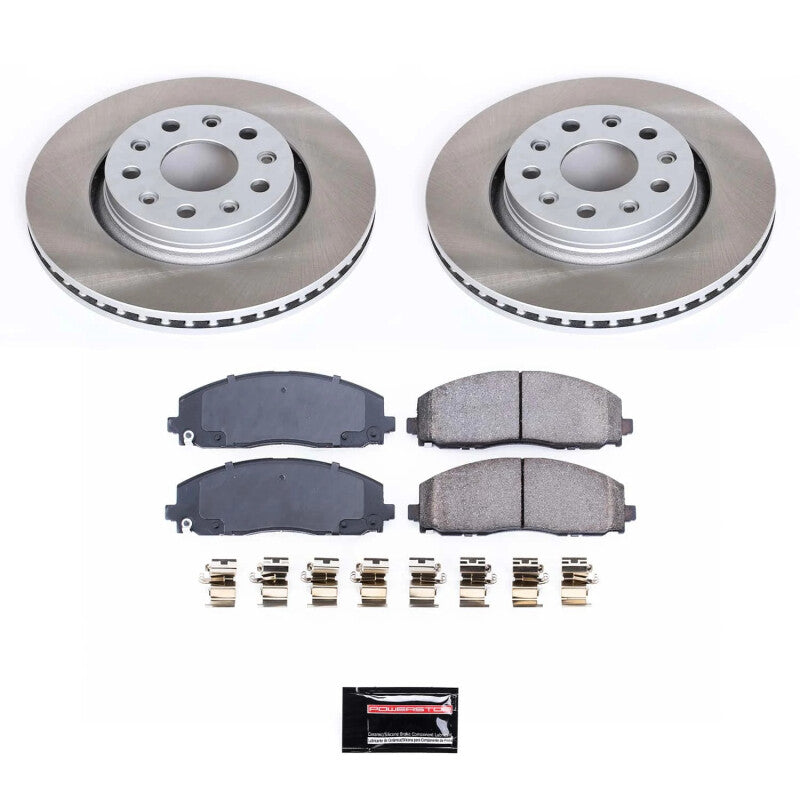 Power Stop 18-22 Jeep Wrangler Front Semi-Coated Rotor Kit PowerStop