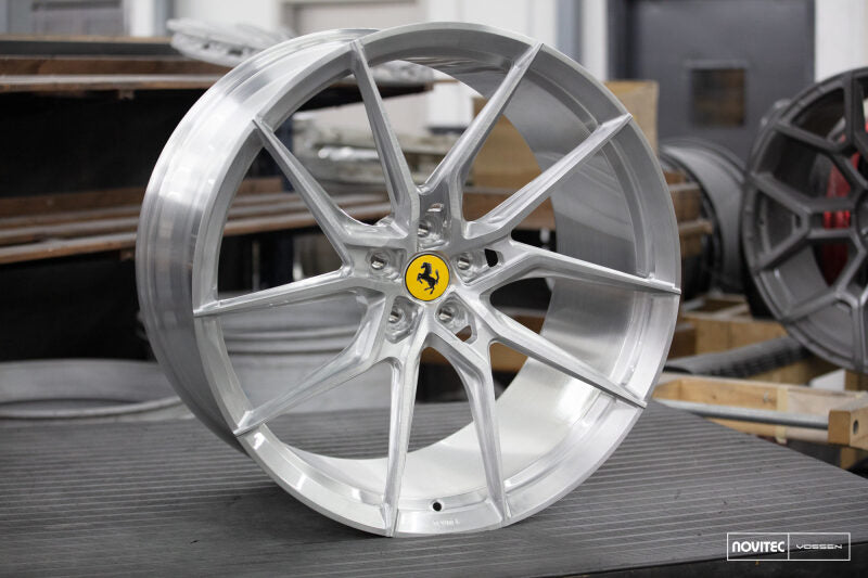 Vossen x Novitec NF8 21x9.5 ET:38 Brushed - Gloss Clear Ferrari 296 Front Wheel