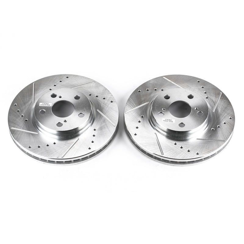 Power Stop 94-99 Toyota Celica Front Evolution Drilled & Slotted Rotors - Pair PowerStop