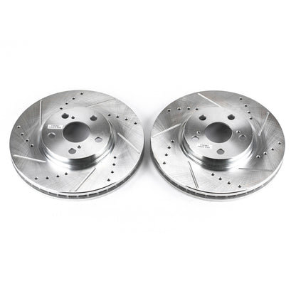 Power Stop 94-99 Toyota Celica Front Evolution Drilled & Slotted Rotors - Pair PowerStop