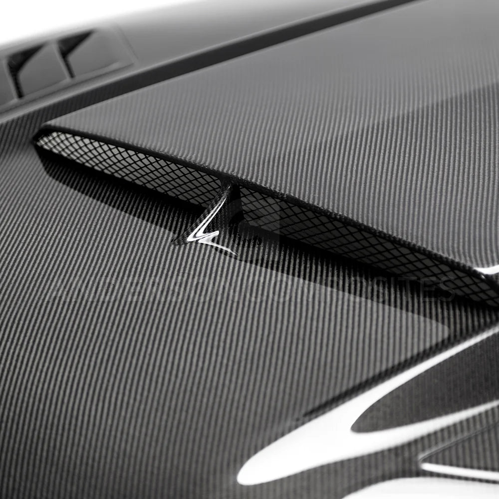 Anderson Composites 18-23 Ford Mustang Ram Air Carbon Fiber Hood - AC-HD18FDMU-AB-DS