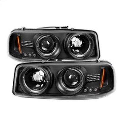 Spyder GMC Sierra 1500/2500/3500 99-06 Projector Headlights LED Halo LED Black PRO-YD-CDE00-HL-BK SPYDER