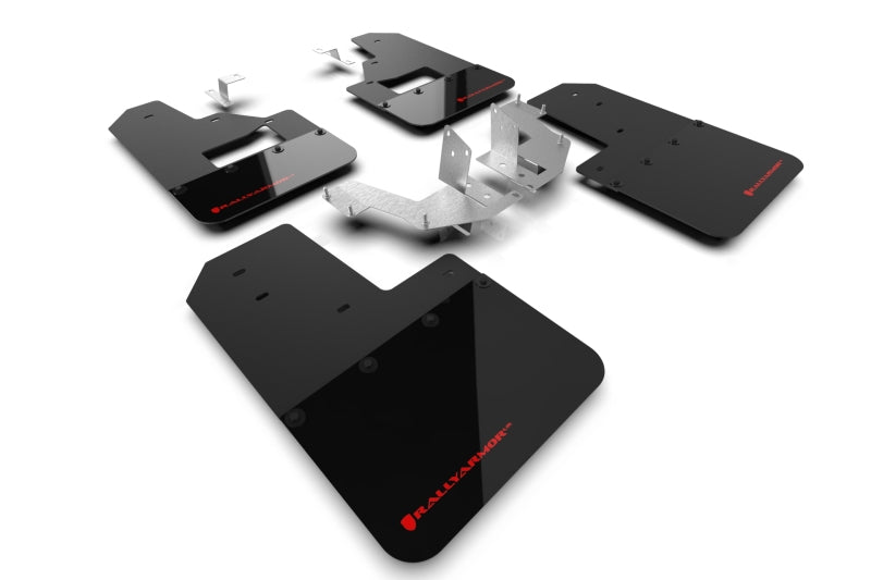 Rally Armor 21-22 Ford Bronco (Plstc Bmpr + RB - NO Rptr/Sprt) Blk Mud Flap w/Red Logo Rally Armor