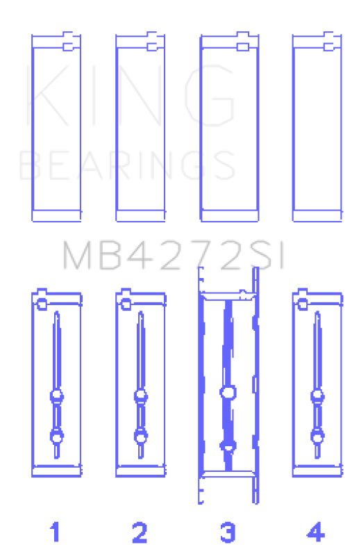 King Engine Bearings HolDEn Alloytec 175/190 (Size +0.50mm) Main Bearing Set King Engine Bearings