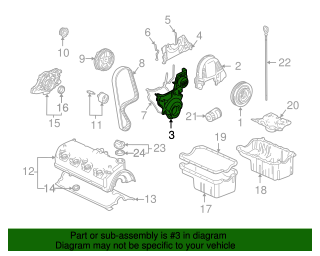 Genuine OEM Honda Lower Timing Cover Civic 2001-2005 (11811-PLC-000) X1