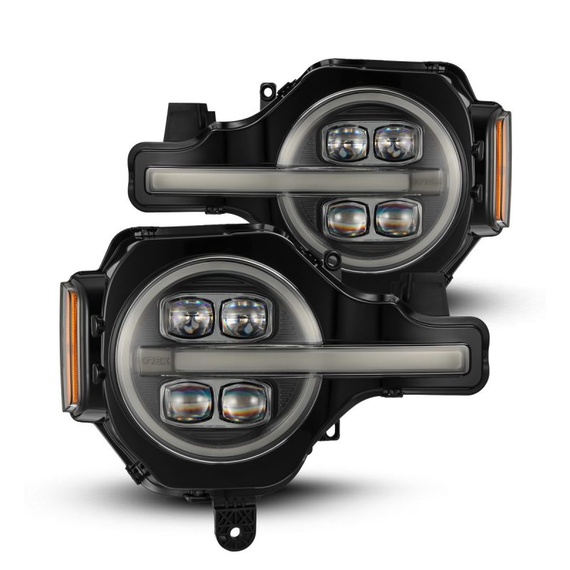 AlphaRex 880260 21-23 Ford Bronco NOVA LED Projector Headlights Black