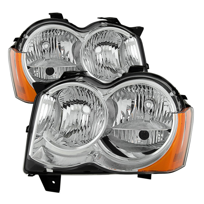 Xtune Jeep Grand Cherokee 08-10 Halogen Model OnlyOEM Style Headlights Chrome HD-JH-JGC08-AM-C SPYDER