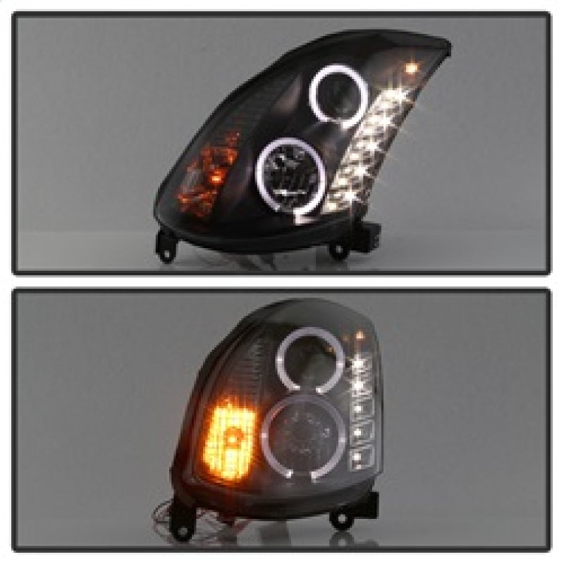 Spyder Infiniti G35 03-07 2DR Projector Halogen - LED Halo DRL Blk High H4 PRO-YD-IG35032D-DRL-BK SPYDER