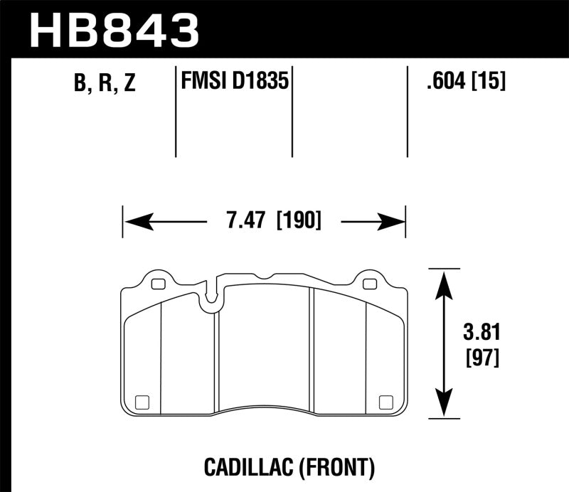 Hawk Performance HP+ Front Brake Pads - HB843N.604