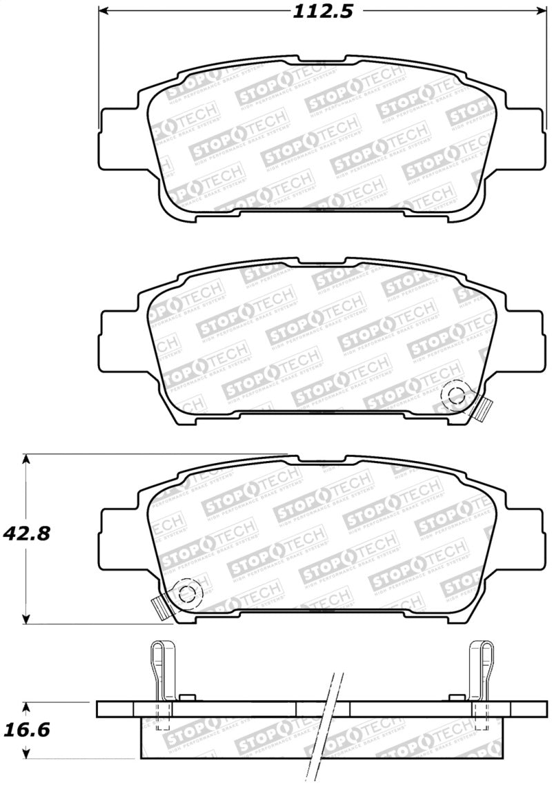 StopTech Premium Ceramic Brake Pads - 308.09950 Stoptech