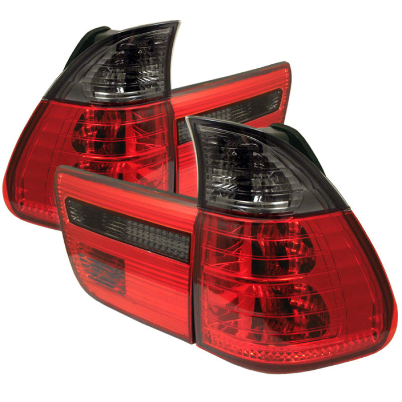 Spyder BMW E53 X5 00-06 4PCS Euro Style Tail Lights- Red Smoke ALT-YD-BE5300-RS SPYDER