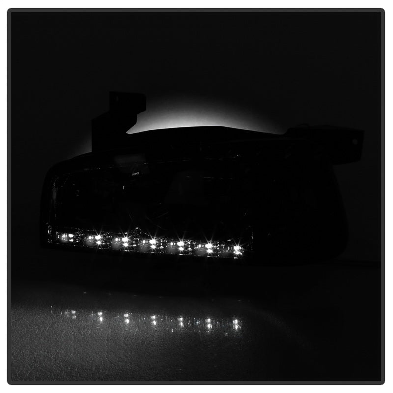 Xtune Dodge Charger 06-10 1Pc LED Crystal Headlights Smoke HD-ON-DCH05-1PC-LED-SM SPYDER