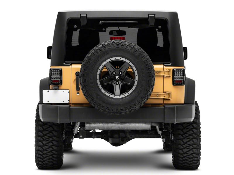 Raxiom 07-18 Jeep Wrangler JK Axial Series Lux LED Tail Lights- Blk Housing (Clear Lens)