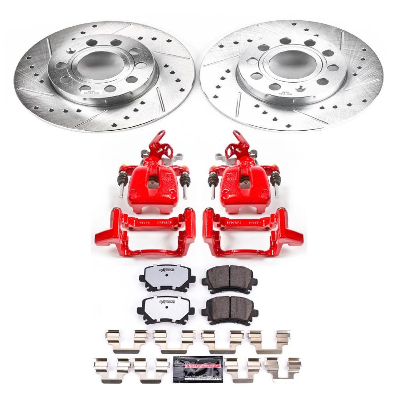 Power Stop 2008 Audi A3 Rear Z26 Street Warrior Brake Kit w/Calipers PowerStop