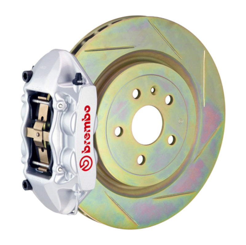 Brembo 10-15 Camaro V6 Rear GT BBK 4 Piston Cast 365x28 1pc Rotor Slotted Type-1-Silver Brembo