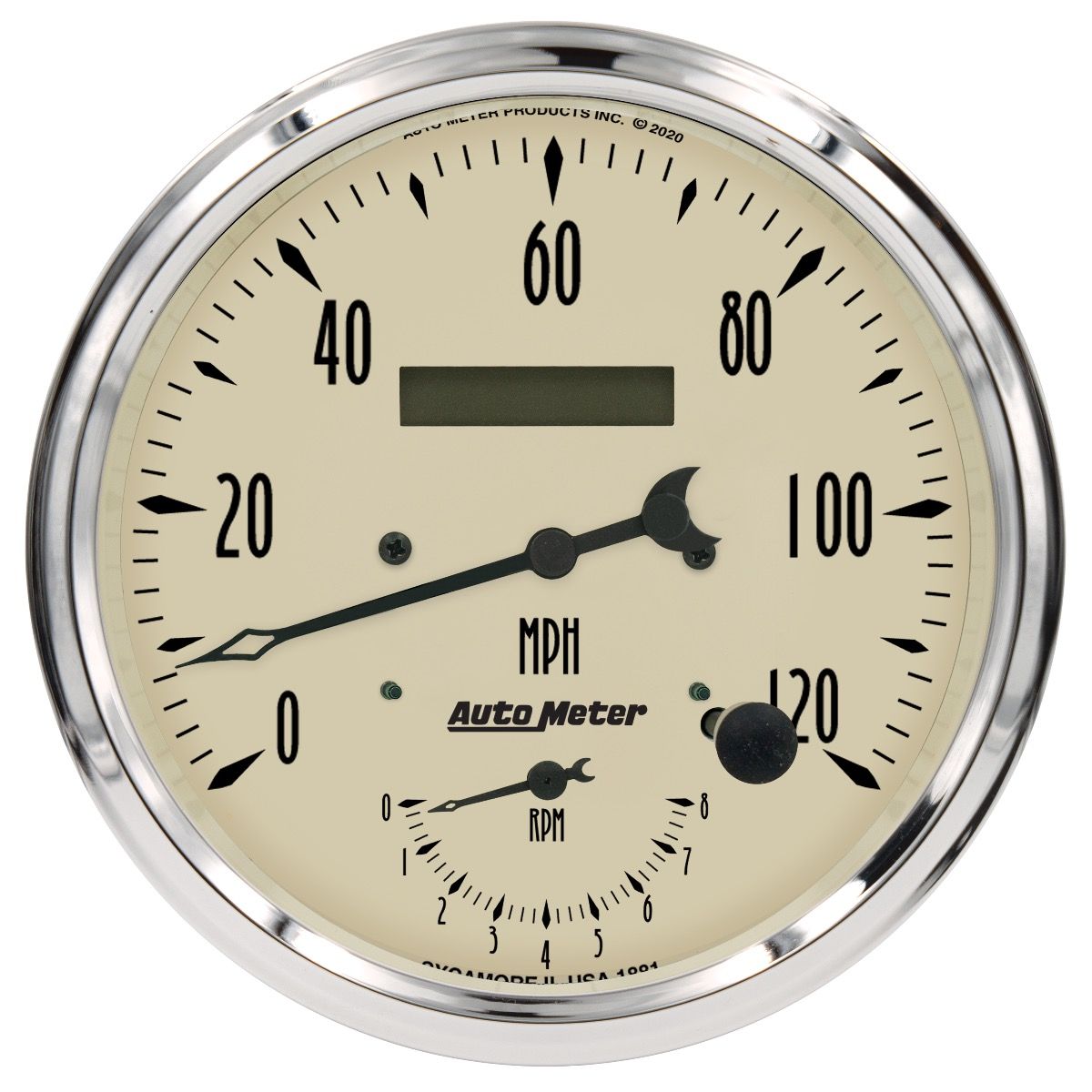 Autometer Antique Beige Tach/Speedo 5in. - 120mph & 8k RPM 1870