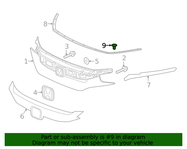 Genuine OEM Honda Clip Hood Seal (91504-TBA-A01) X1