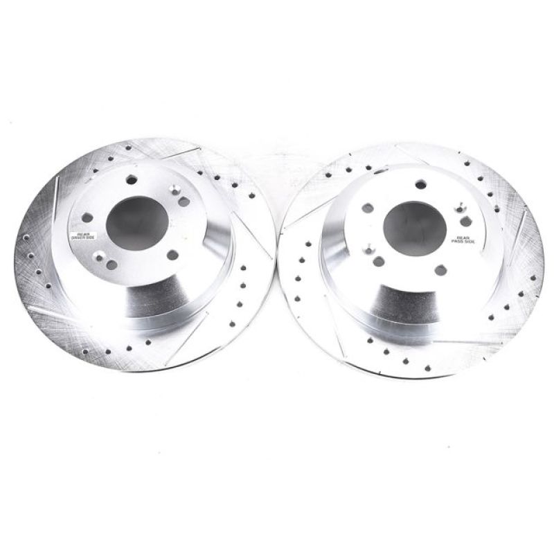 Power Stop 2019 Hyundai Santa Fe XL Rear Evolution Drilled & Slotted Rotors - Pair PowerStop