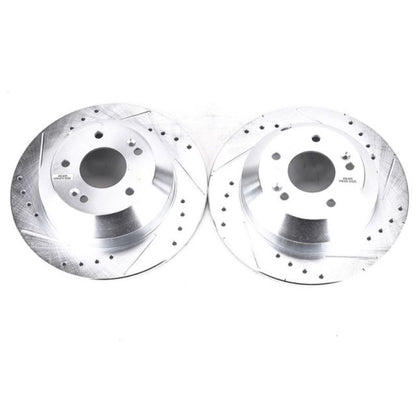 Power Stop 2019 Hyundai Santa Fe XL Rear Evolution Drilled & Slotted Rotors - Pair PowerStop
