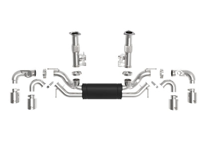 AFE 20-23 C8 Corvette MACH Force-Xp 304 Stainless Steel Cat-Back Exhaust w/ Muffler Polished (w/ NPP) - 49-34124-P aFe