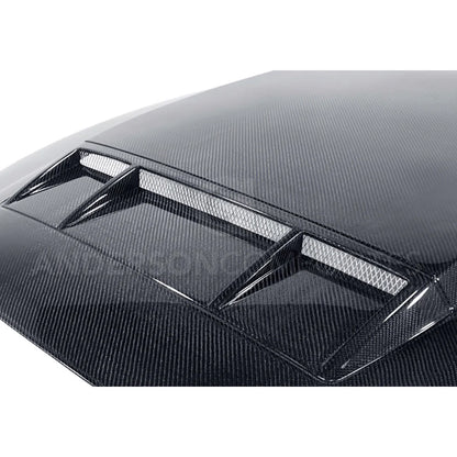 Anderson Composites 2010 - 2014 Shelby GT500 & 2013 - 2014 Mustang Carbon Fiber Ram Air Cowl Hood - AC-HD1011FDMU-TS