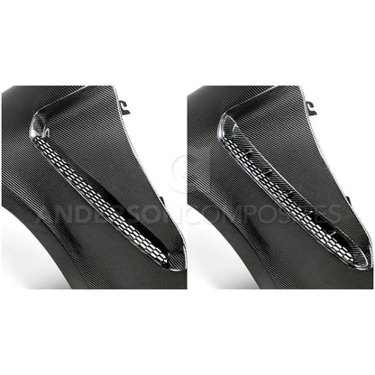 Anderson Composites 2015 - 2017 Mustang GT350 Style Mustang Carbon Fiber Front Fenders (Pair) - AC-FF15FDMU-GR