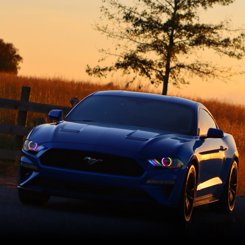 Oracle 18-21 Ford Mustang Dynamic DRL Upgrade w/ Halo Kit & Sequential Turn Signal - ColorSHIFT