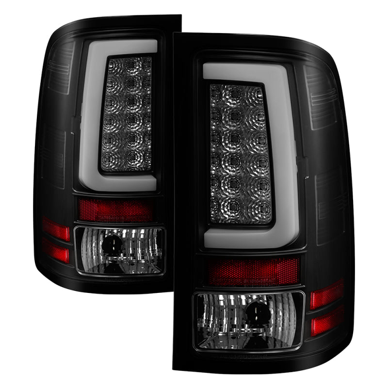 Spyder 07-13 GMC Sierra 1500 V2 Light Bar LED Tail Lights - Blk Smoke (ALT-YD-GS07V2-LBLED-BSM) SPYDER