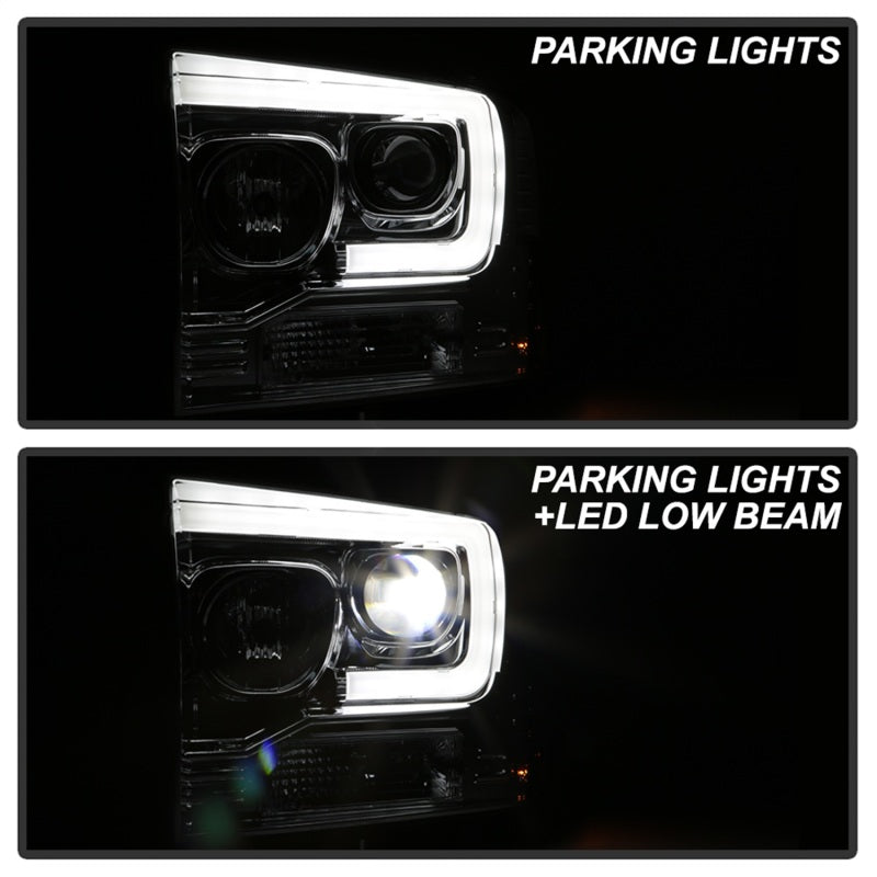 Spyder Platinum Ford F250/350/450 05-07 High-Power LED Module Proj. Headlights-Chrome (PRO-YD-FS05V2 SPYDER