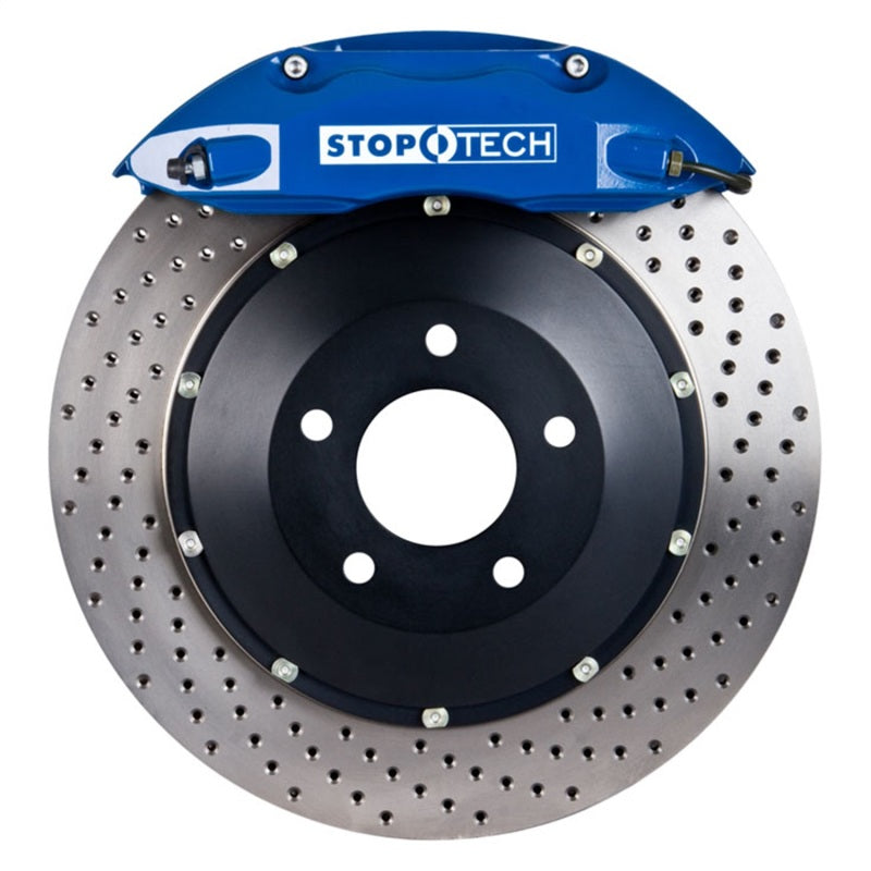 StopTech 06-10 VW Golf/Jetta Front BBK ST-40 Caliper Blue / 2pc Drilled 328x28mm Rotor Stoptech