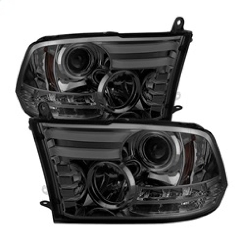 Spyder Dodge Ram 09-12 Projector Headlights Light Bar DRL Smoke PRO-YD-DR09-LBDRL-SM SPYDER