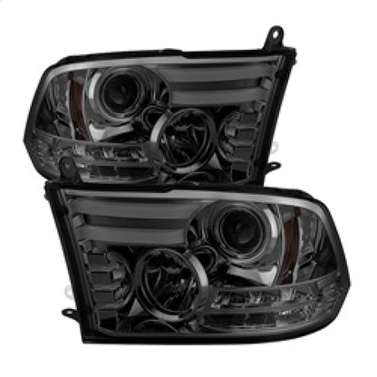 Spyder Dodge Ram 09-12 Projector Headlights Light Bar DRL Smoke PRO-YD-DR09-LBDRL-SM SPYDER