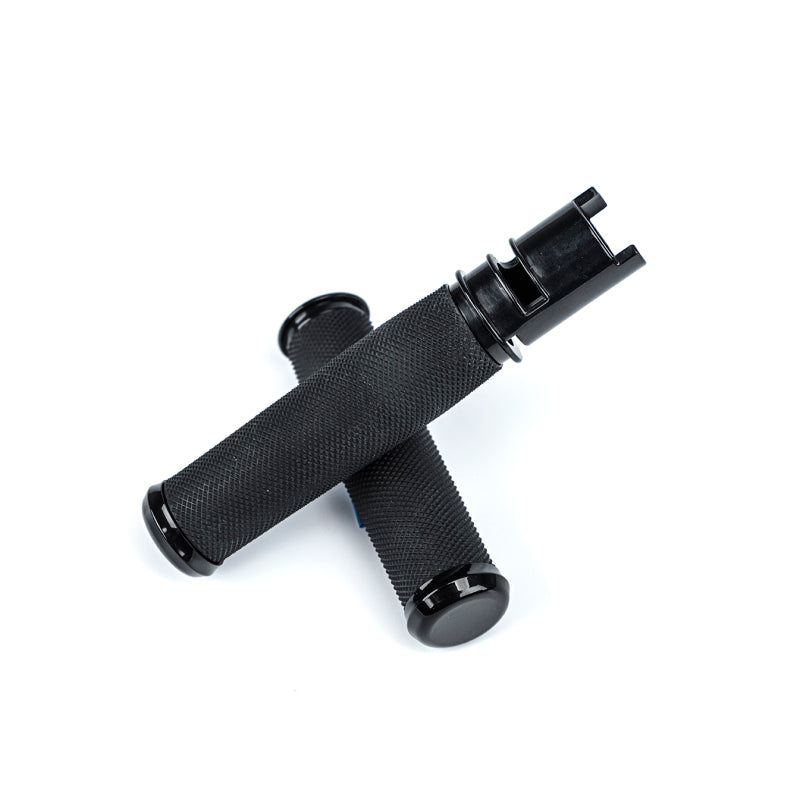 Bikers Choice Billet Aluminum Black Throttle-By-Wire Contour  Grips - 485814