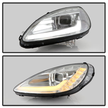 Spyder 05-13 Chevy Corvette C6 Projector Headlights Seq LED Turn Signal w/SB DRL Parking Light SPYDER