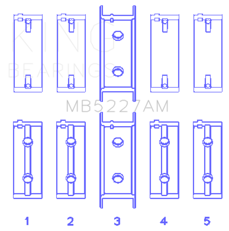 King Engine Bearings Mitsubishi 4G63/4G63T (->92) (Size +0.50mm) Main Bearing Set