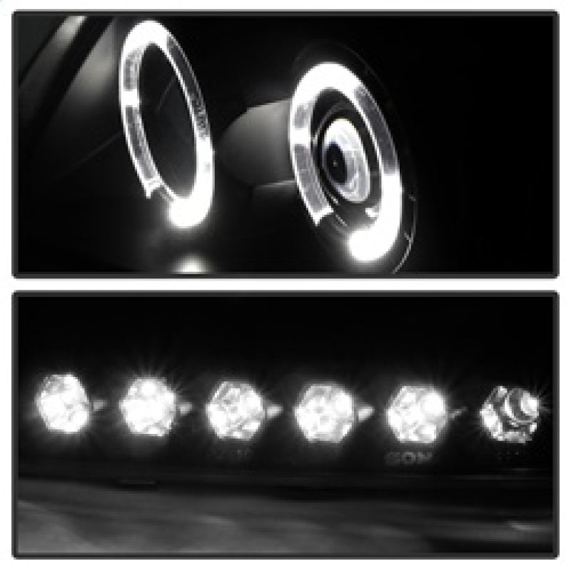 Spyder Ford F150 97-03 Projector - LED Halo Amber Reflctr LED Blk Smke PRO-YD-FF15097-1P-AM-BSM SPYDER